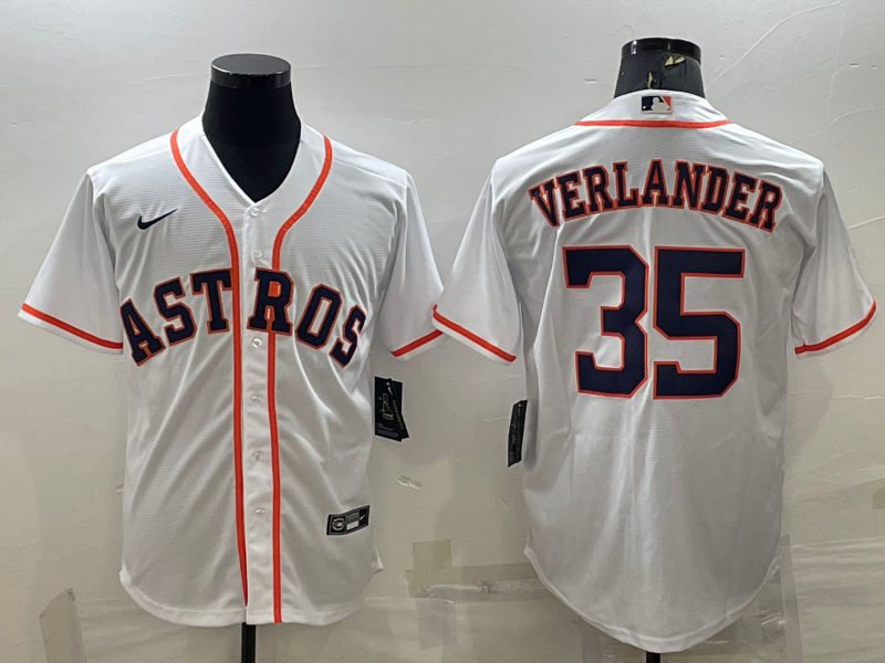 Men's Houston Astros Justin Verlander #35 White Home Jersey